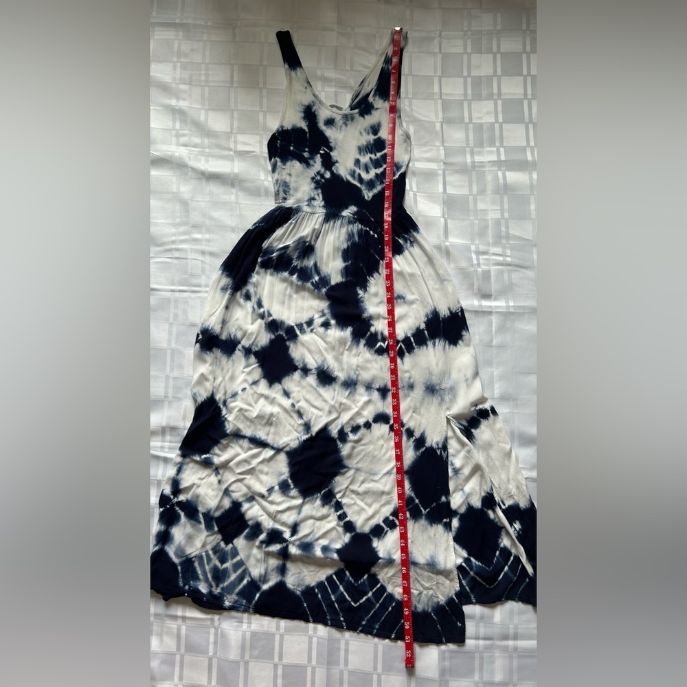 Dex Blue & White Tie Dye Maxi Length Tank Top Style Dress - Picture 9 of 16